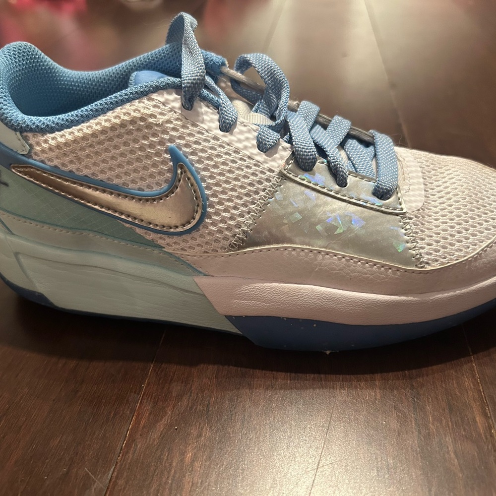 Nike Ja 1 SE Kids Light Blue and White Sneakers
